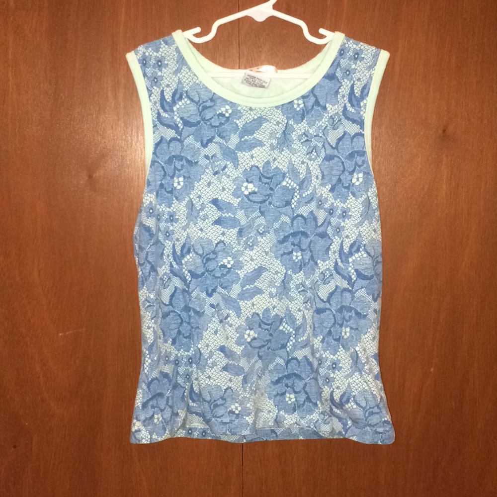 Floral Blue Tank Top